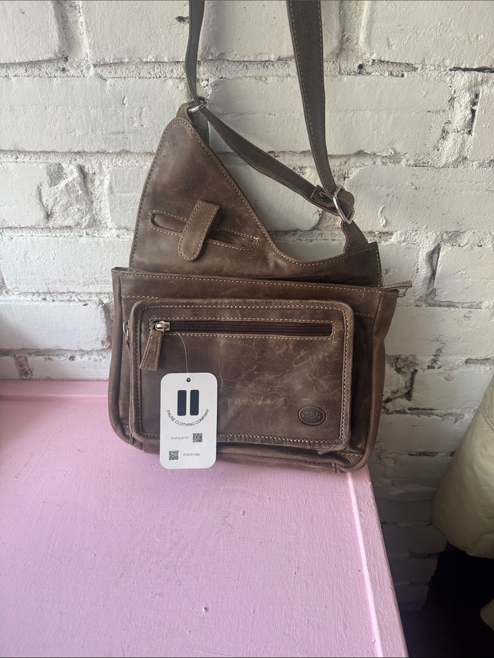 Men's Brown Leather Crossbody Bag - Vintage Style